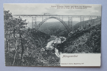 Ansichtskarte AK Müngstenthal 1900 Straße Häuser Kaiser Wilhelm Brücke Wuppertal Architektur Ortsansicht NRW